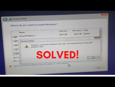 Windows Installation সমস্যা
